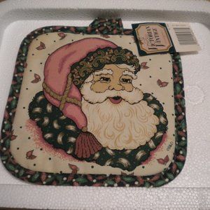 Victorian Vintage Santa Lane Pot Holder New
